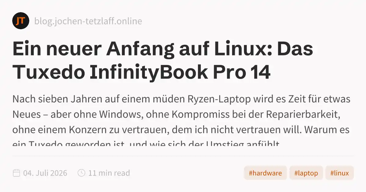Ein neuer Anfang auf Linux: Das Tuxedo InfinityBook Pro 14